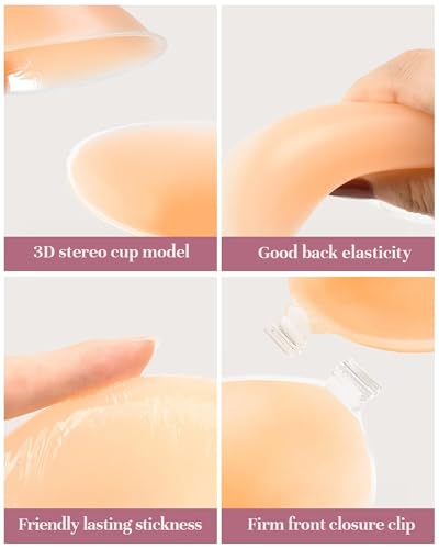 Sticky Bra Push Up, Adhesive Bras,Backless Silicone Bra for Women with Nipple Covers2
