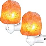 Himalayan Salt Lamp Night Light from Pakistan - Natural Hand Carved 100% Pure Authentic Ionic Pink Salt Crystals use in Bedroom Family Room Hallway Office by My Perfect Nights (2 Pack)