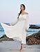 Women Renaissance Off Shoulder Split Sleeve Smocked Waist Tiered Maxi Dress White M