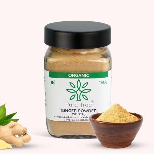 Image of Pure Tree Certified Organic Adrak Powder | 150 g | Glass Jar | Sonti Dry Sonth Powder - Saunth | Allam Powder Ginger Powder For Cooking | Gluten Free Sukku Podi