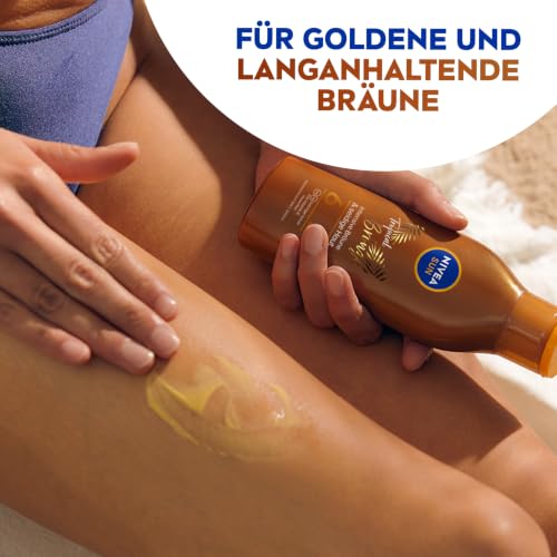 NIVEA SUN Tropical Bronze Sonnenlotion LSF 6 (200 ml), Sonnenschutz für langanhaltende Bräune ohne Selbstbräuner… – Ansicht 2