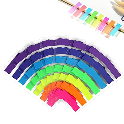 1120 Stücke Haftstreifen, Haftmarker Film Haftnotizen Textstreifen Klebezettel Klebemarkierungen Selbstklenbende Notizzettel Lesezeichen für Seitenmarkierung (7 Farben) Cover