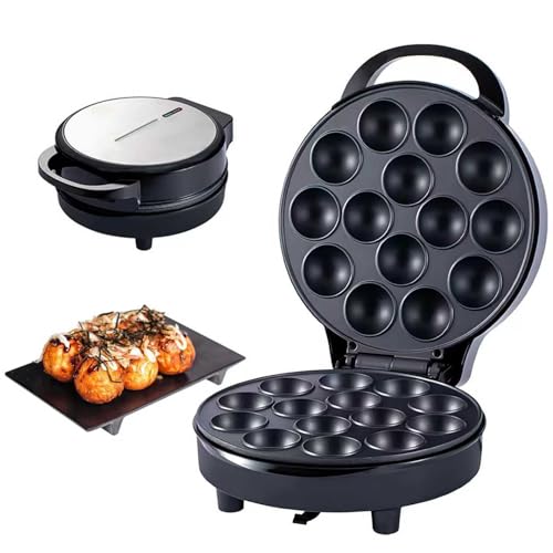 Máquina para hacer magdalenas eléctrica, máquina para hacer magdalenas con revestimiento antiadherente y luz indicadora LED, máquina eléctrica con calefacción de doble cara para hornear cumpleaños