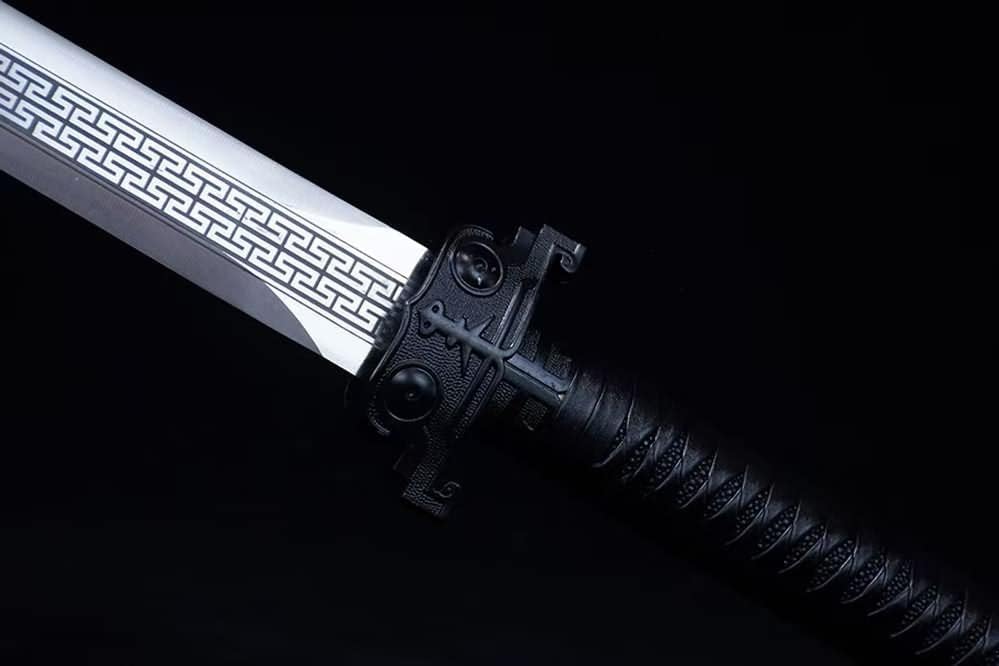Miniatura 3 de LOONGSWORD - Espada china Jian  Acero de alto carbono 7Cr17MoV forjado a mano, espiga completa, vaina de madera y mango de piel sintética