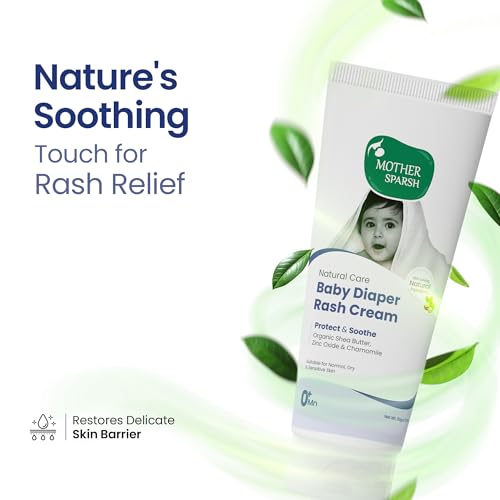 Image of Mother Sparsh Natural Care Baby Diaper Rash Cream-50g | Diaper Rash Cream for Babies with Chamomile, Shea Butter & Zinc Oxide | Protects & Soothes Newborn Sensitive Skin