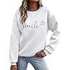 UXSELKCD Pullover für Damen Pullover Damen Langarm Sweatshirt Basic Rundhals Langarmshirt Lose Casual Oberteil Winter Baumwolle Pulli