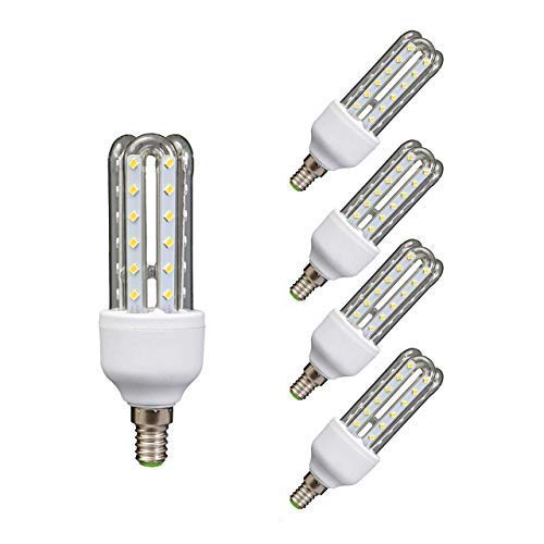 Tecnolux Euro-Lampadina Led 3U Tube E14 3000K Luce Calda 9W (Pack5)