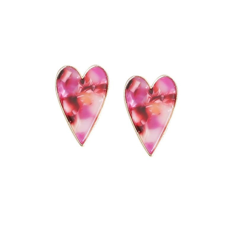 SOHI Womens Marble Heart Stud Earrings | Crimson Red Colour | Acrylic Material | Push Back Closure | Metallic Earrings | Fashion Stud Earrings For Woman and Girls (B0D83C3FTQ) Amazon Price History, Amazon Price Tracker