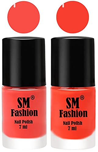 Image of Long Lasting Nail Polish | Nail Paint Combo 7 ml Each) - Set of 2 Coral-Light Orange