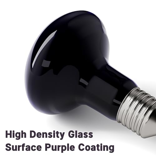 Image of 75W Reptile Night Light Bulb, UVA Heat Lamp, Purple Basking Lamp | Provides Soft Moonlight Glow, Helps Maintain Natural Sleep Patterns & Behaviors for Lizards, Chameleons, Geckos & Reptiles