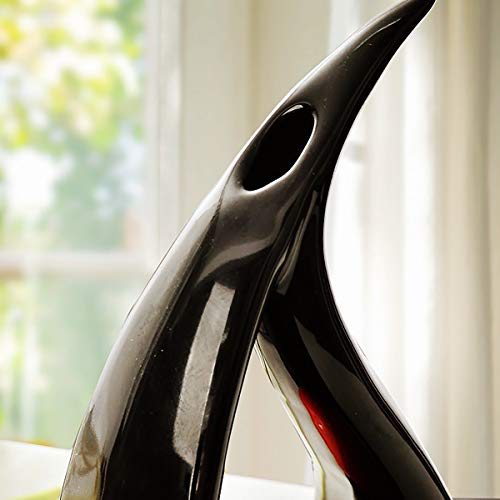 Cozylkx 11 x 6 Inch Modern Abstract Sculpture Statue, Office Home Decor Ornament Ceramic Figures, Black