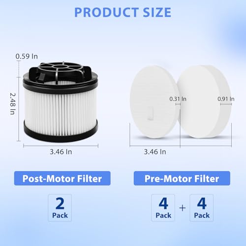 Image of 10 Pack LVAC-200 & LVAC-300 White Vacuum Cleaner Replacement Filter For LEVOIT Cordless Vacuum Cleaner, For Levoit LVAC-200 / LVAC-300 Cordless Stick Vacuum