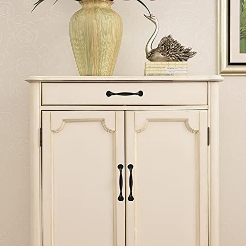 Heozhuyi 4 Pcs Doors Pull Handles, Black Sliding Barn Door Handles, Retro Bow Shaped Garden Gate Garage Shed Cabinets Door Grab Handles, with Screws - 129 mm