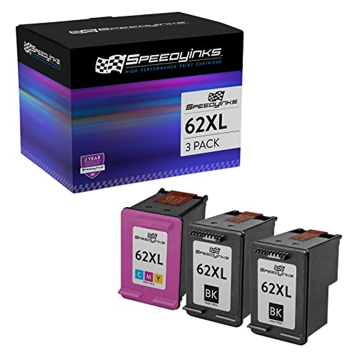 Speedyinks Remanufactured Ink Cartridge Replacement For Hp 62Xl 62 Xl C2P05An High Yield To Use With Hp Envy 7640 5660 5545 7644 7645 Officejet 5740 5746 Series Printer (2 Black, 1 Tri-Color, 3-Pack) #TOP25