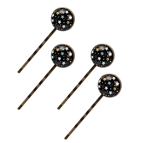 4 horquillas para el pelo con diseño de estrellas y garabatos, pinzas para el pelo, para mujeres y niñas al aire libre