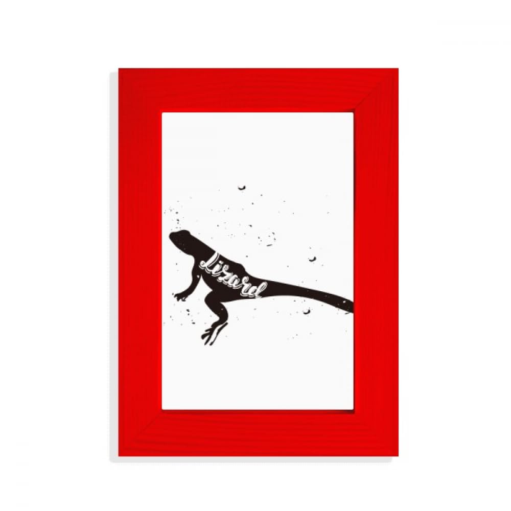 Cadre photo lézard noir et blanc de qualité supérieure en bois noble