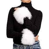 Faux Fur Cuffs Arm Leg Warmers - HOMEYEAH Furry Wrist Cuff Warmer Halloween Decorations Costumes For Women