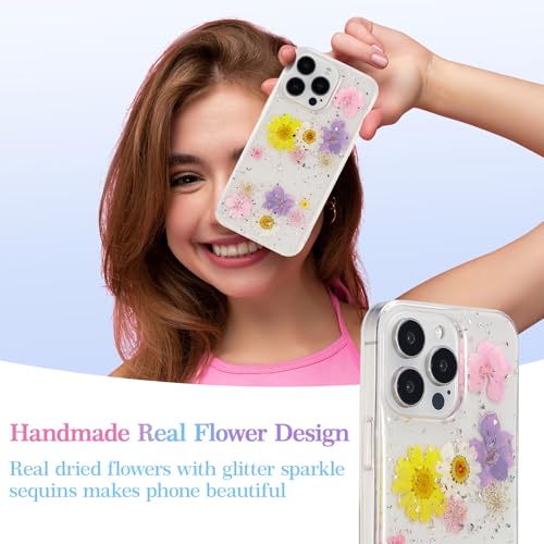 Coque iPhone 14 Pro Max fleur séchée véritable artisanale - 6