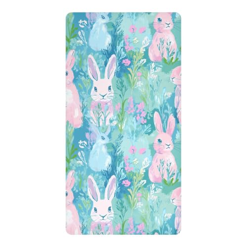 Drap de voyage imperméable 132x71 cm motif lapin rose pour mini lit de bébé