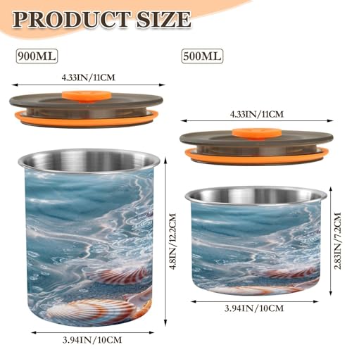 Envase hermético de acero inoxidable para café 900 ml miniatura 2