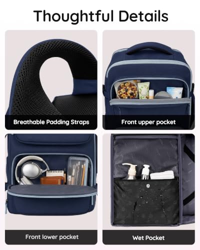 Image of Taygeer TSA Approved Carry on Backpack, Personal Item Travel Bag, Ink Blue