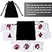 Bememo Polyhedral Metal Dices Set Zinc Alloy with Enamel Solid Metal Compatible with DND Game, Tabletop RPG, Dungeons and Dragons, Math Teaching, 7 Pieces Dice Set with Black Velvet Bag (Black Red)
