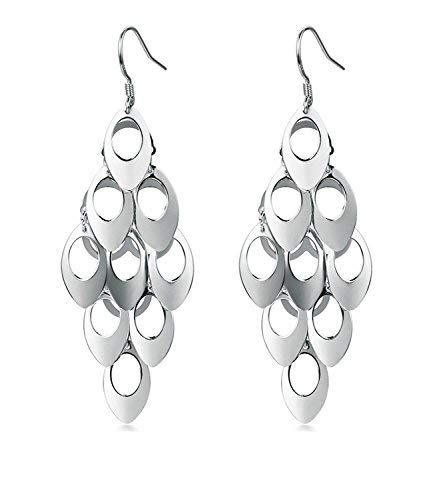 Argento 925 pavone ciondola goccia lunghi