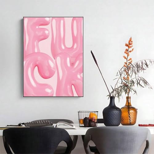 Affiche et impression sur toile rose 21x30 cm encadrée pour salon - 3