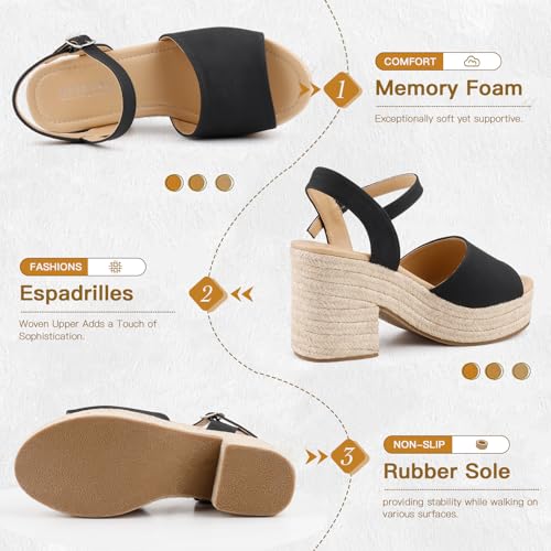BCTEX COLL Espadrille Wedge Sandals Platform Casual Dressy Open Toe Ankle Strap Sandals for Women3
