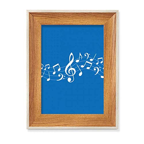 Cadre de photo bleu bois affichage tableau art peinture bureau 5 pcs