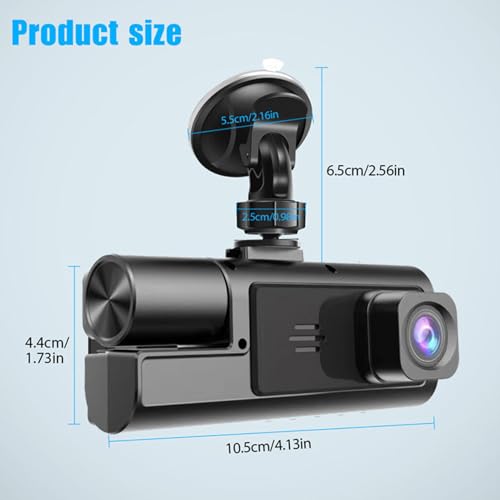 Caméra embarquée pour voiture triple objectif et enregistreur 1080P