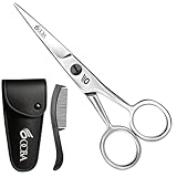 OCBA Ciseaux à barbe, ciseaux à moustache professionnels, ciseaux pour oreilles et nez e...