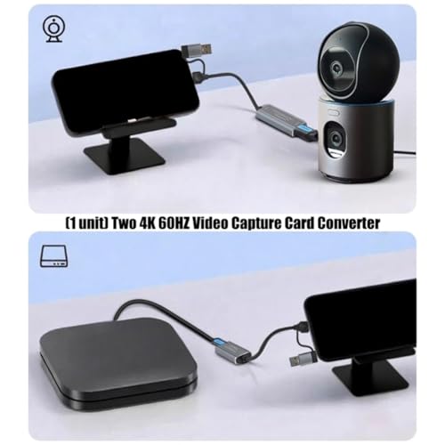 Tarjeta de captura de video 4K 60Hz con doble conector USB y Tipo C para cámaras y juegos 3