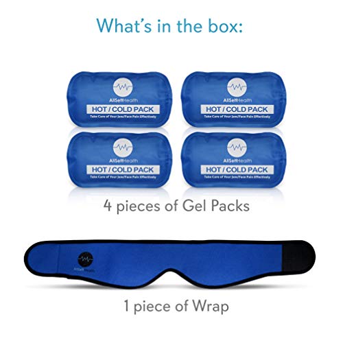 Face Ice Pack Wrap For Tmj Relief, Wisdom Teeth, Jaw, Head And Chin, 4 Reusable Hot And Cold Gel Packs, Pain Relief For Mouth, Oral And Facial Surgery #TOP4