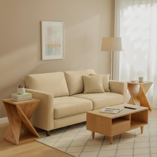 Cagnolier Beistelltisch 2er Set,Klein Couchtisch,Quadratisch Beistelltisch,Beistelltische mit Stauraum,für Wohnzimmer und Schlafzimmer,Balkon,Mit einzigartigem Spiralförmigem Standfuß,40.6x40.6x61cm – Bild 5