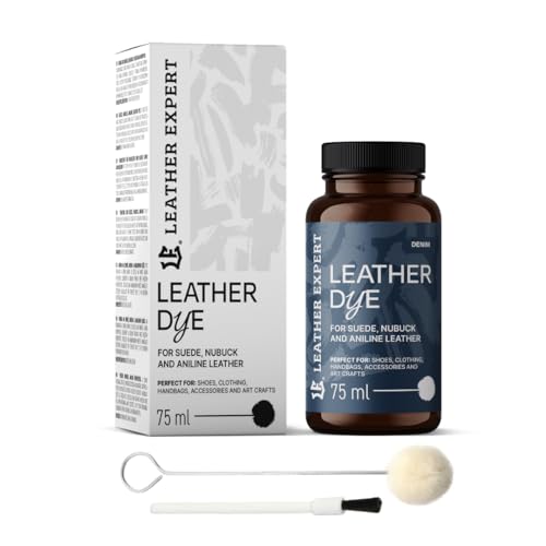 Penetrating Leather Dye Teinture pour cuir, 75 ml, idéale pour les chaussures, sacs à main et accessoires, avec applicateur et pinceau, teinture pour...