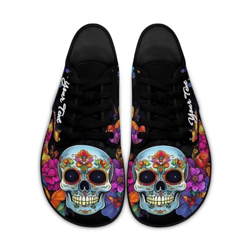 Customized Skull Walking Barefoot Shoes Slip On Business Flats Work Loafers Sneakers for Women Men4