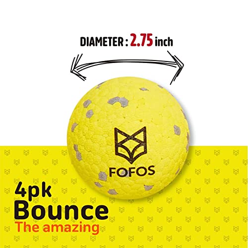 Image of FOFOS Dog Balls Tennis Balls Dog Chew Toys for Aggressive Chewers ETPU 4Pcs | Indestructible Dog Balls Teething Dog Chew Toys Floating Water Balls Interactive Fetch Ball Gift for Small Large Medium Dogs