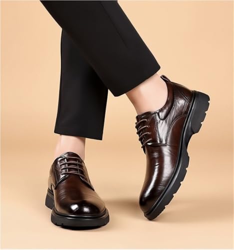 Handmade Leather Retro Dress Shoes Mens Patent Leather Lace Up Oxford Business Casual Prom Wedding Suit Shoes for Formal and Everyday Wear4