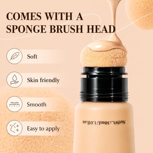 Image of Foundation Liquid Concealer Long-Lasting Non-Smudge, Moisturizing Foundation Waterproof Sweat-Proof Dry Skin Non-Caking, Compact Portable, Travel Outdoor Makeup Touch-Up, Suitable for Summer Sweaty, 30ml FAIR