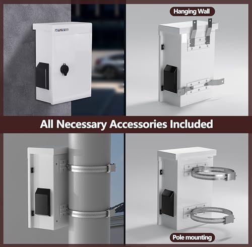 Image of Outdoor Electrical Box with Thermostat and Fan, Cold-Rolled Steel Plate, Aluminum Alloy Back Beam, One-Piece Ventilation Design, IP65 Waterproof, Wall /Pole Mounted. (17.7 inch x 13.7 inch x 7.9 inch)