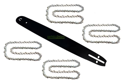 50cm 1,5mm 0,325' 76 TG Barre de guidage de tronçonneuse + 4 chaînes compatibles avec Hyundai CS6220G