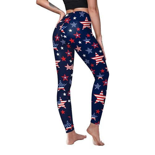 Eciodci B230 Women'S American Flag Leggings Usa 4Th Of July Patriotic High Waisted Soft Stretchy Yoga Pants thumb #1