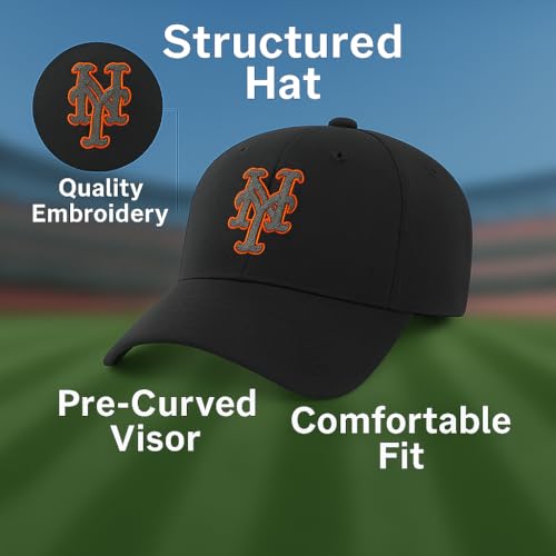 Gorra Negra NY Mets Ajustable Clásica Team Logo miniatura 5
