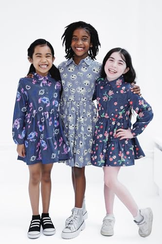 Disney Floral Girls Chambray Dress Toddler to Big Kid Sizes (2T - 16)4