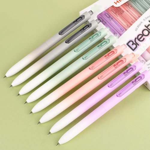 Gel Pens, 0.5mm Fine Tip Bible Pens No Bleed Through, Quick Drying, Smooth Writing, 12 Pack Retractable Black Ink Fine Point Cute Pen for Journaling, Writing, School Office Supplies