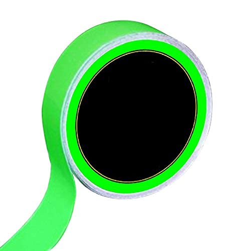 IKTU Glow in The Dark Tape Radium Glow-in-The-Dark Luminous Photoluminescent/Luminescent Emergency roll Safety Egress Markers Stairs, Walls, Steps, exit Sign (24mm x 5 Meter)