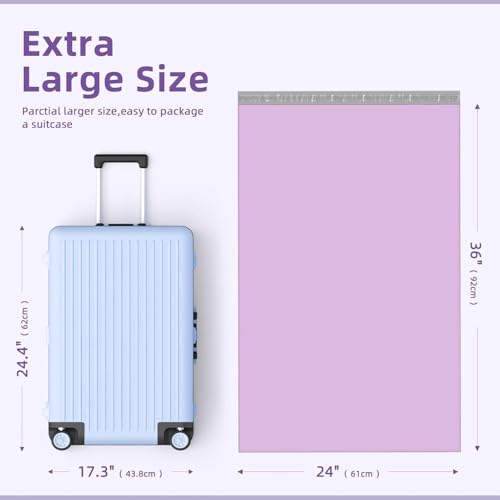 Image of Fuxury 250 Pack 24x36 inch Extra Large Poly Mailers Bulk,Heavy Duty XXL Mailing Envelopes for Clothing,Strong Adhesive Self Seal Big Poly Shipping Bags for Postage Return Books Small Business(Purple)