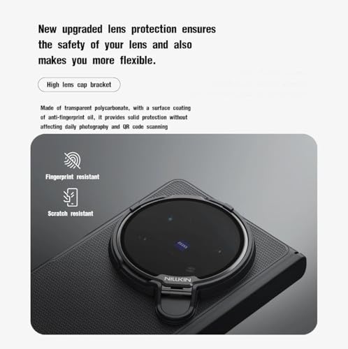 Image of Nillkin Case for Vivo X Fold 5 (8.03 inch Inch) Super Frosted Shield Prop Flip Lens Camera Magnetic Case (Works Mag Safe) TPU + PC Wireless Charging Black