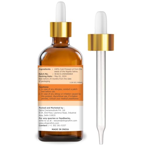 Image of Crysalis Black Cumin Seed (Nigella Sativa) Oil|100% Pure & Natural Undiluted Carrier Oil Organic Standard For Skin & Hair Care -100ML With Dropper